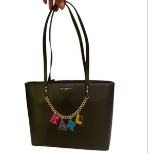 Karl Lagerfeld Paris Black Maybelle Tote Handbag New with Tags